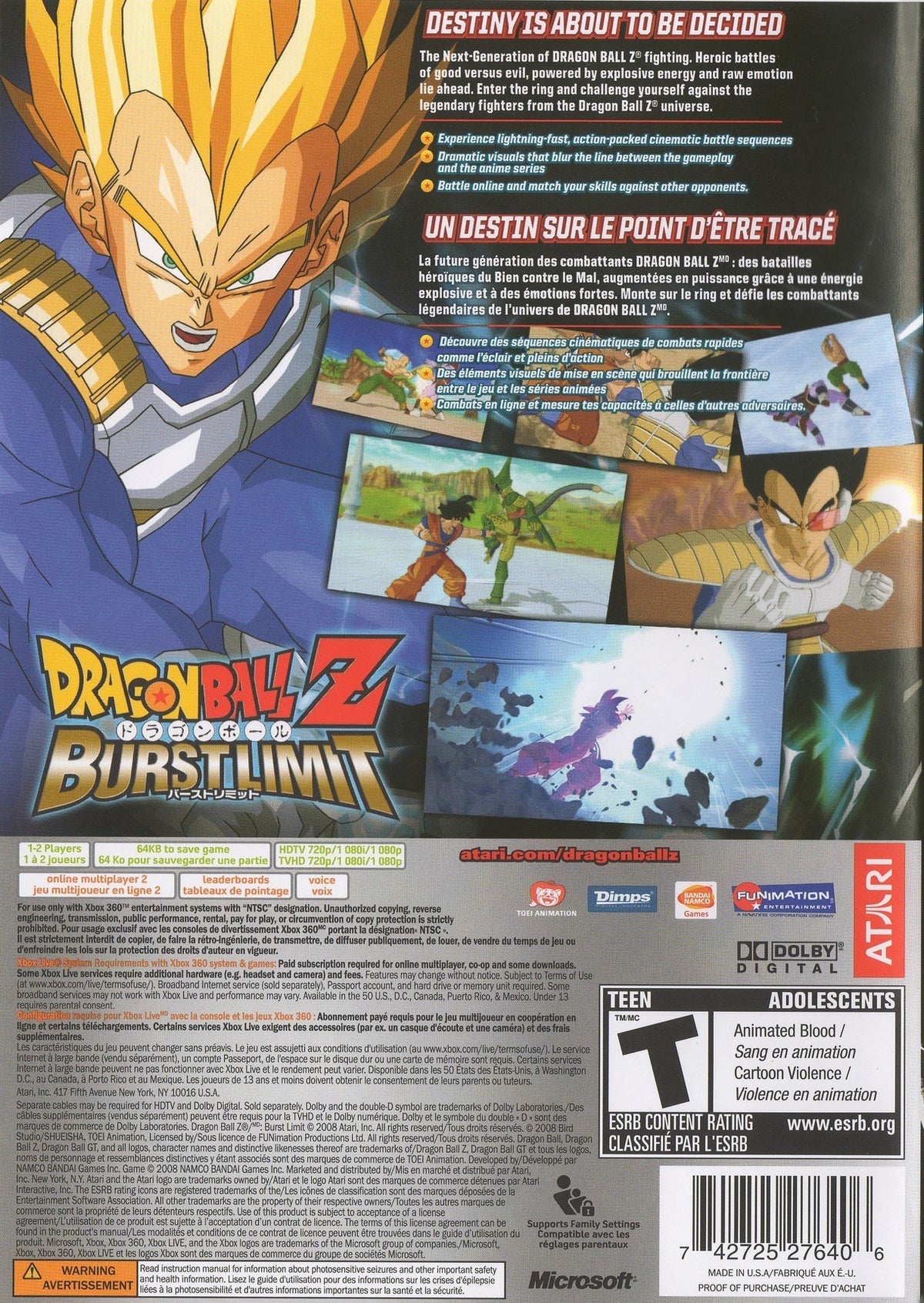 Dragon Ball Z Burst Limit Xbox 360 - Video Game - Used - CaveGamers - Image 2