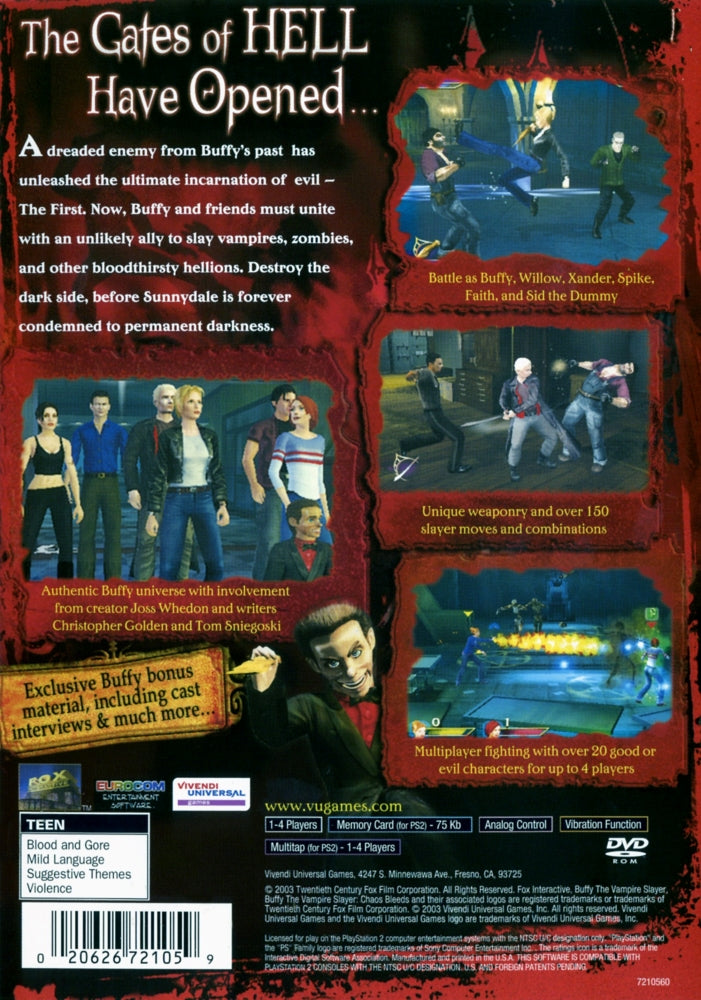 Buffy the Vampire Slayer Chaos Bleeds PS2 - Video Game - Used - CaveGamers - Image 2