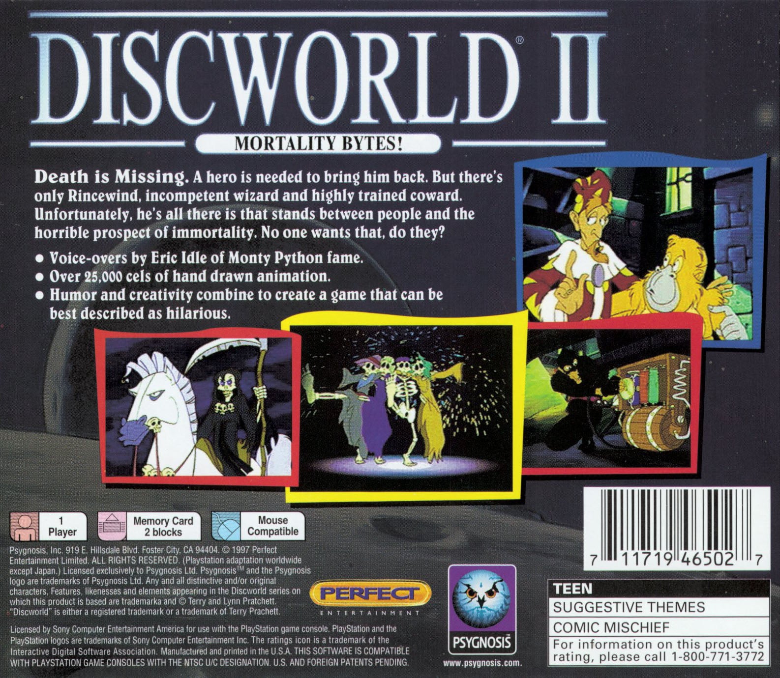 DiscWorld II: Mortality Bytes Playstation - Video Game - Used - CaveGamers - Image 2