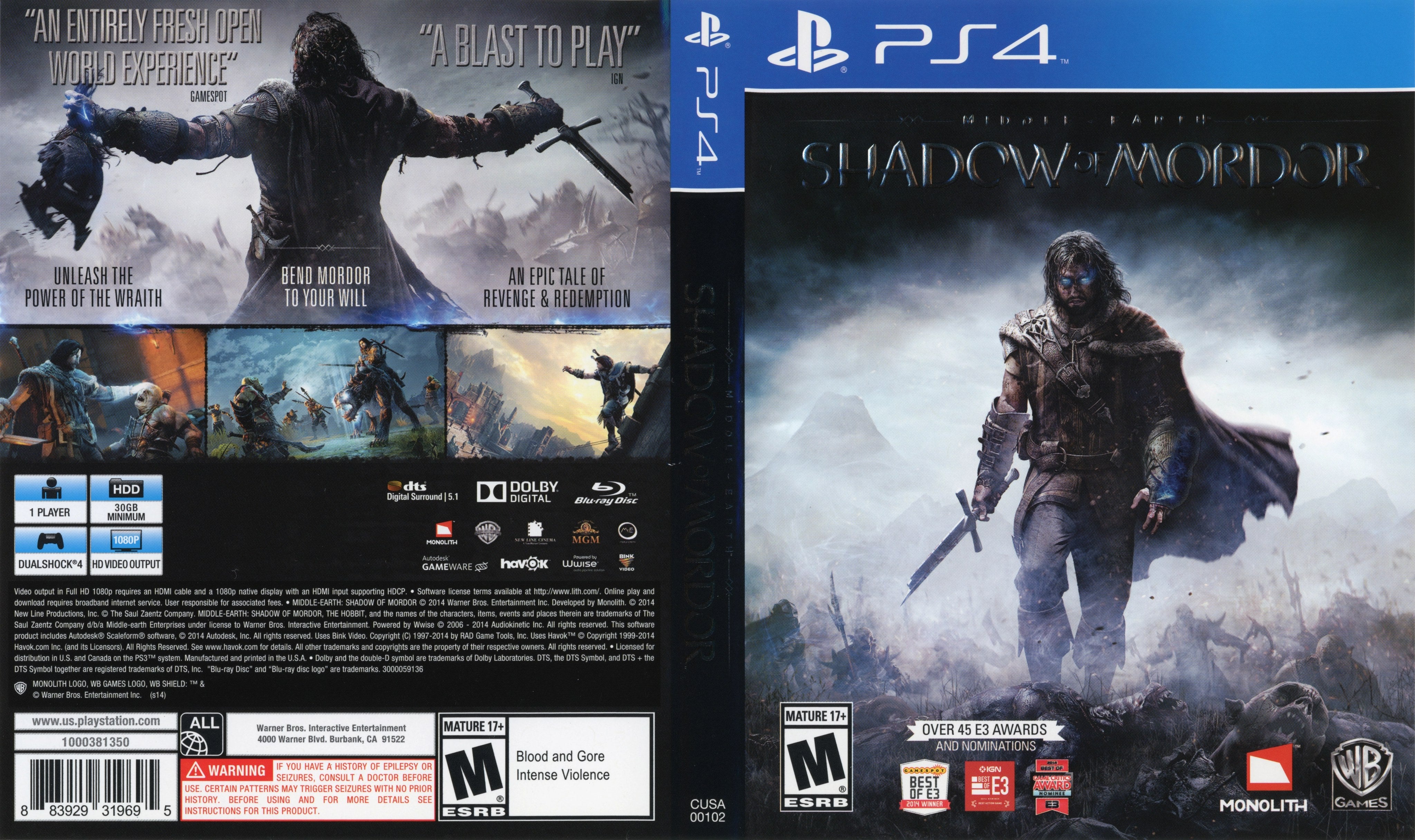 Middle Earth: Shadow of Mordor PS4 - Video Game - Used - CaveGamers - Image 4