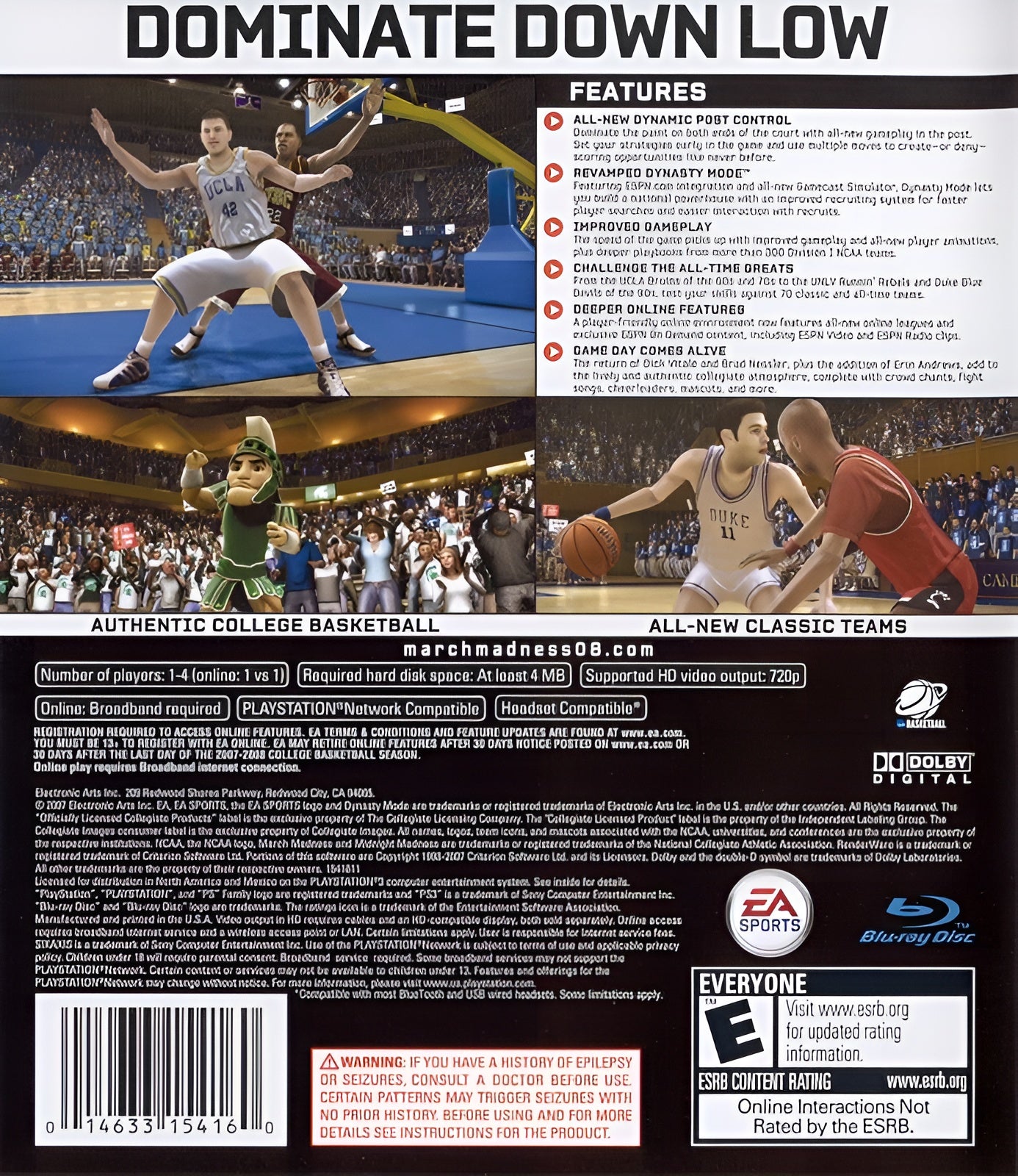 NCAA March Madness 08 PS3 - Video Game - Used - CaveGamers - Image 2