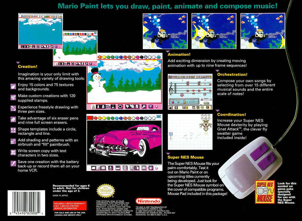 Mario Paint SNES - Video Game - Used - CaveGamers - Image 2