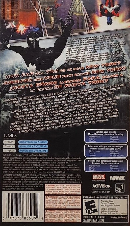 Spider-Man: Web of Shadows PSP - Video Game - Used - CaveGamers - Image 2