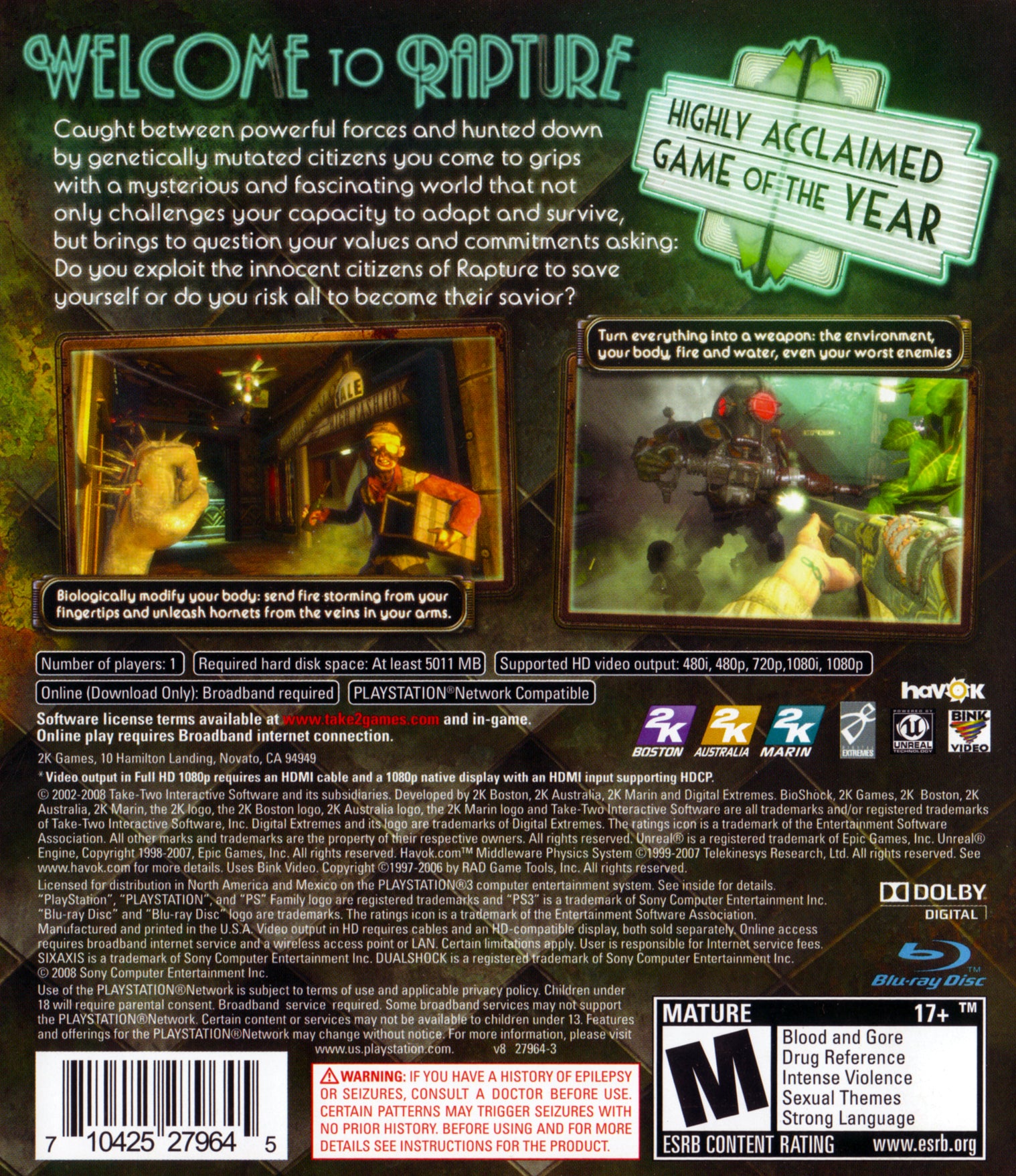BioShock PS3 - Video Game - Used - CaveGamers - Image 2