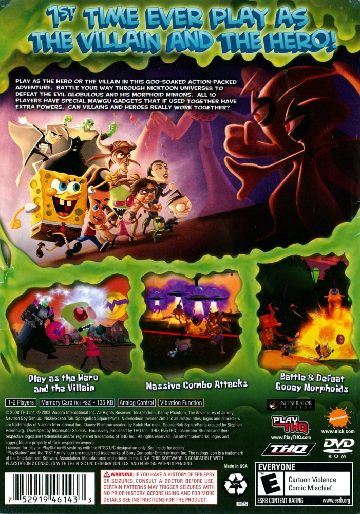 SpongeBob SquarePants Featuring Nicktoons Globs of Doom PS2 - Video Game - Used - CaveGamers - Image 2