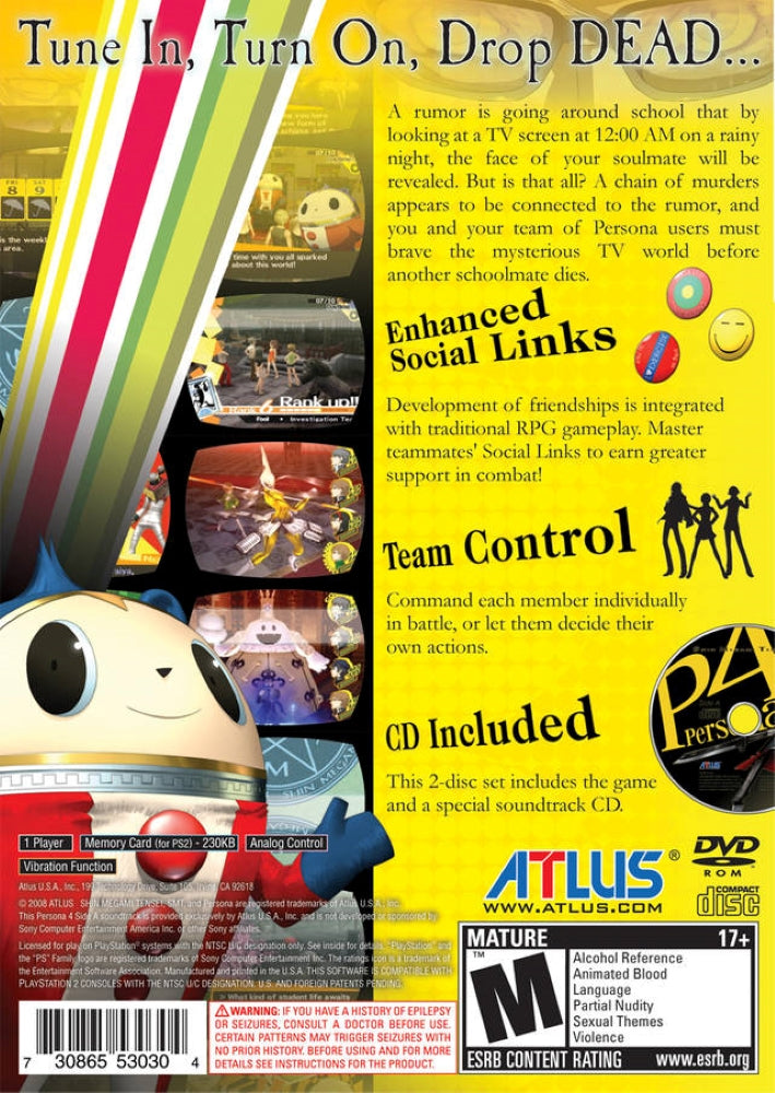 Persona 4 PS2 - Video Game - Used - CaveGamers - Image 2