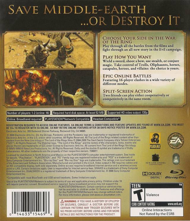 The Lord of the Rings: Conquest PS3 - Video Game - Used - CaveGamers - Image 2