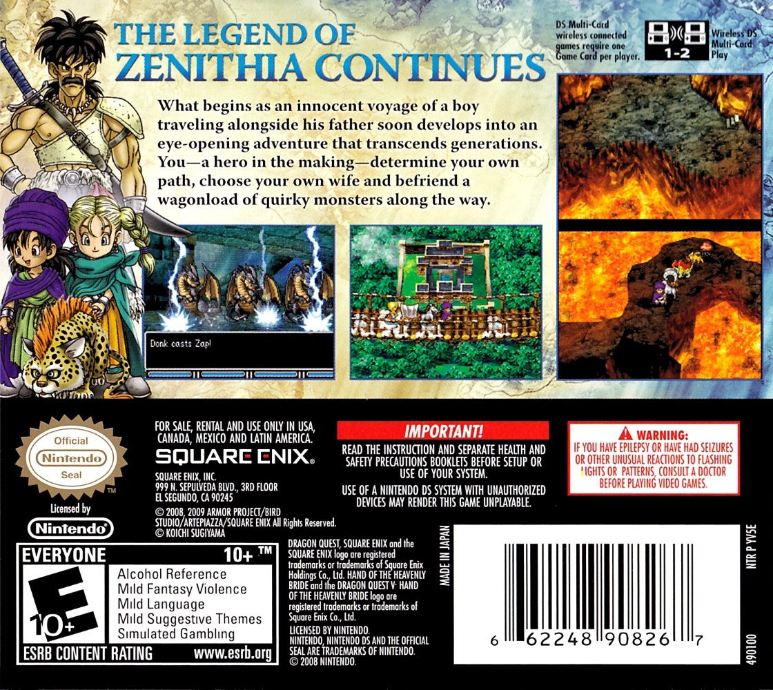 Dragon Quest V Hand of the Heavenly Bride DS - Video Game - Used - CaveGamers - Image 2