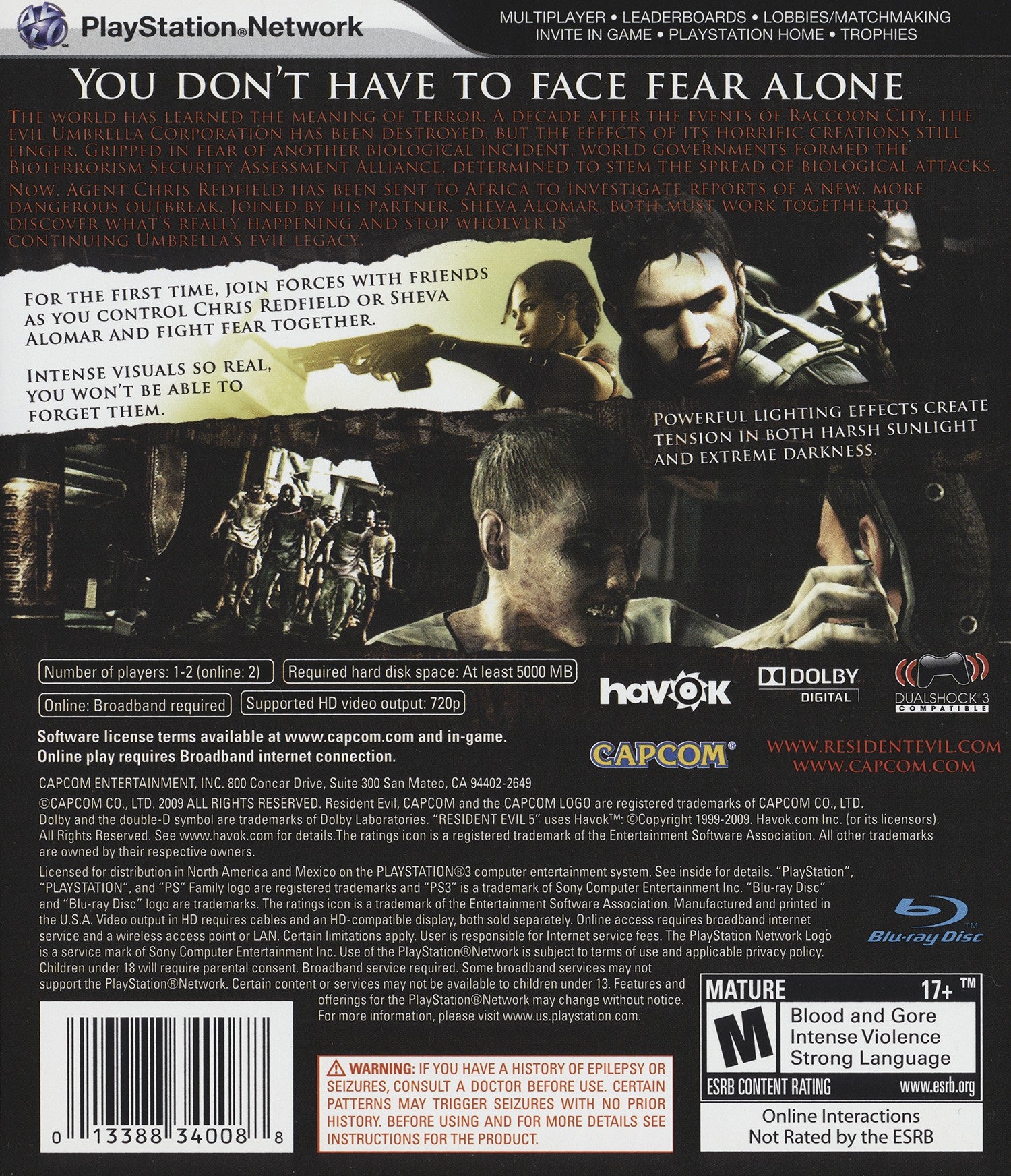 Resident Evil 5 PS3 - Video Game - Used - CaveGamers - Image 2