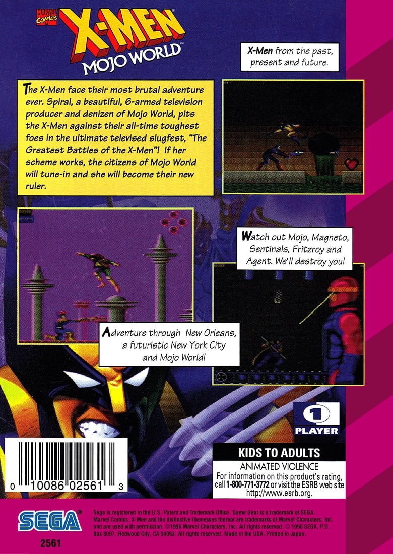 X-Men Mojo World GameGear - Video Game - Used - CaveGamers - Image 2