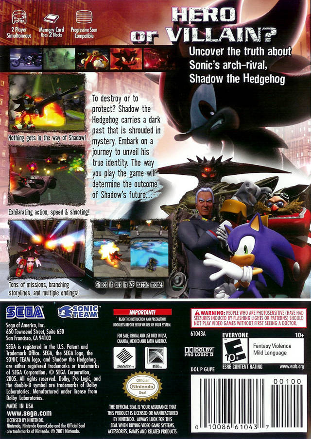 Shadow The Hedgehog GameCube - Video Game - Used - CaveGamers - Image 2
