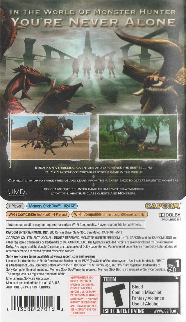 Monster Hunter Freedom Unite PSP - Video Game - Used - CaveGamers - Image 2