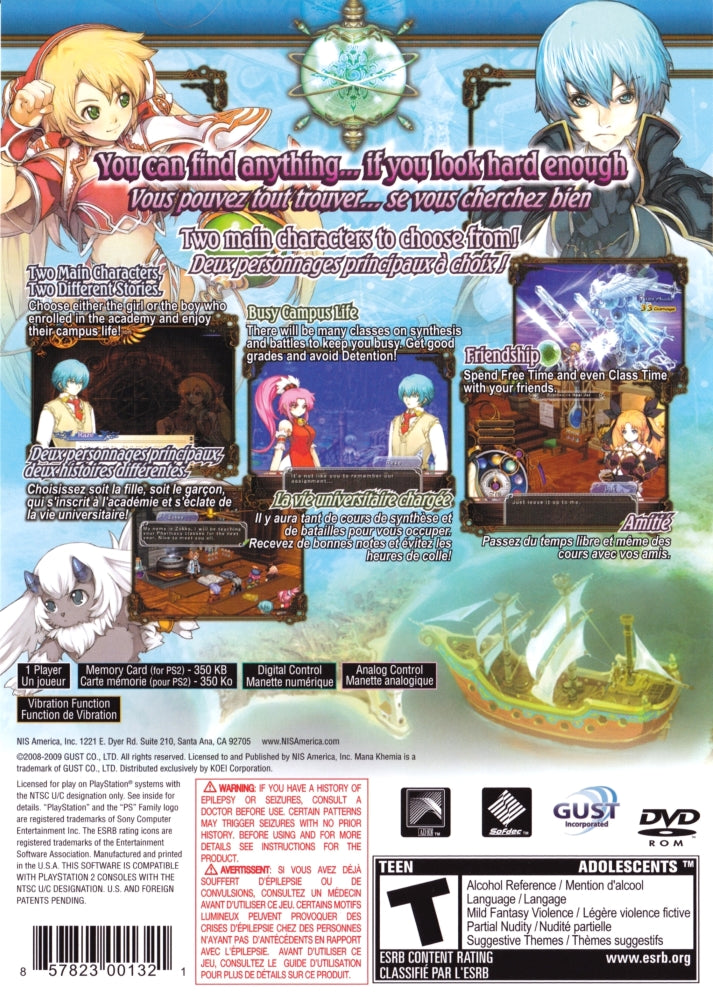 Mana Khemia 2: Fall of Alchemy PS2 - Video Game - Used - CaveGamers - Image 2