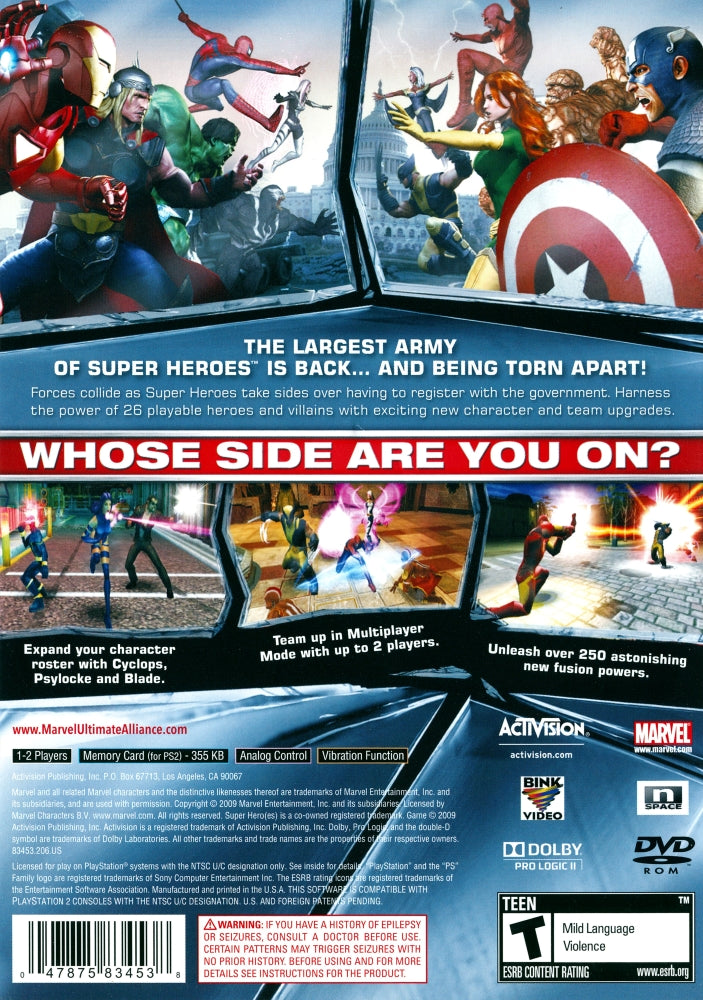 Marvel Ultimate Alliance 2 PS2 - Video Game - Used - CaveGamers - Image 2