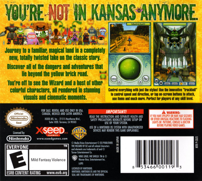 The Wizard of Oz: Beyond the Yellow Brick Road DS - Video Game - Used - CaveGamers - Image 2
