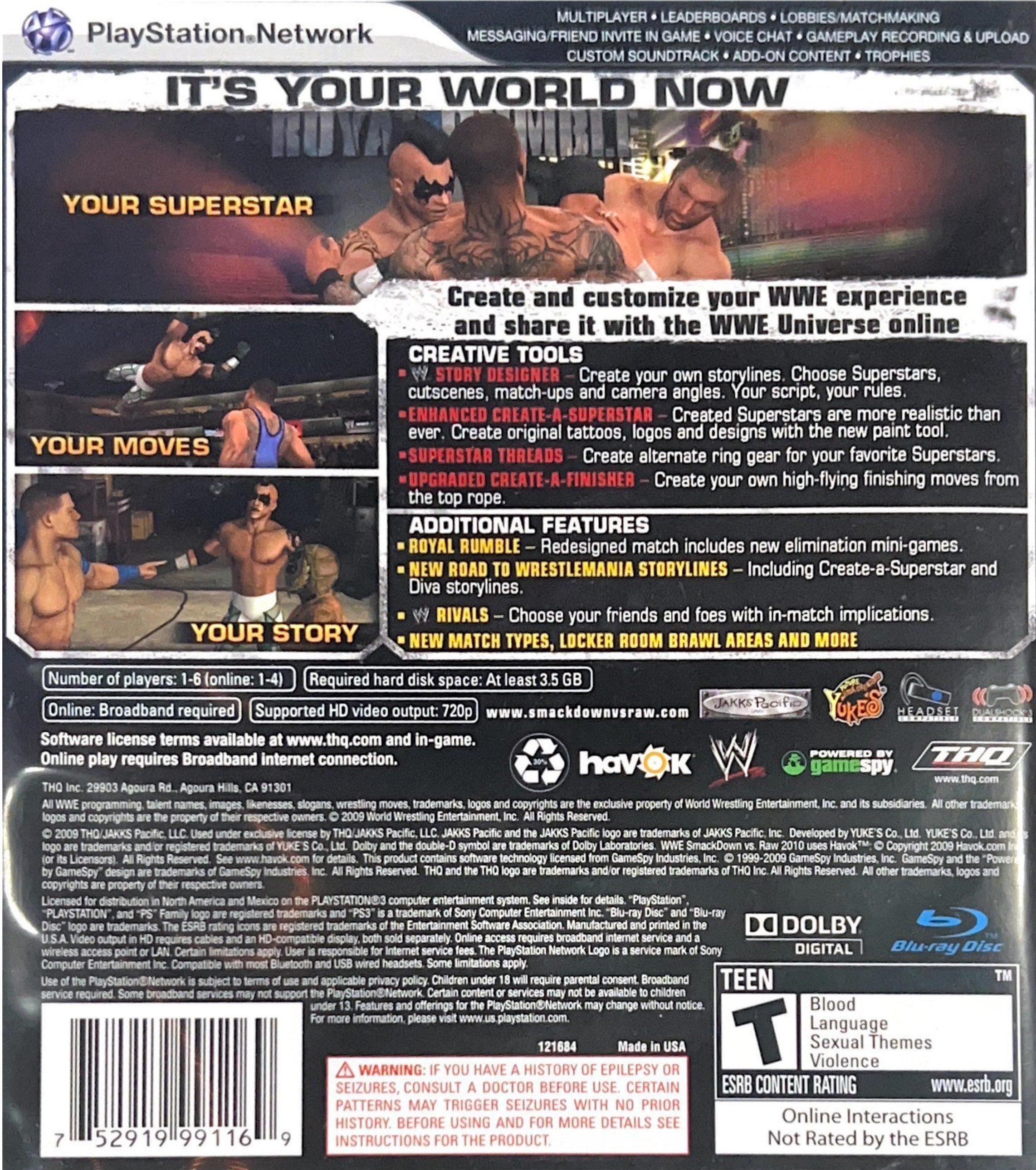 WWE Smackdown vs. Raw 2010 PS3 - Video Game - Used - CaveGamers - Image 2