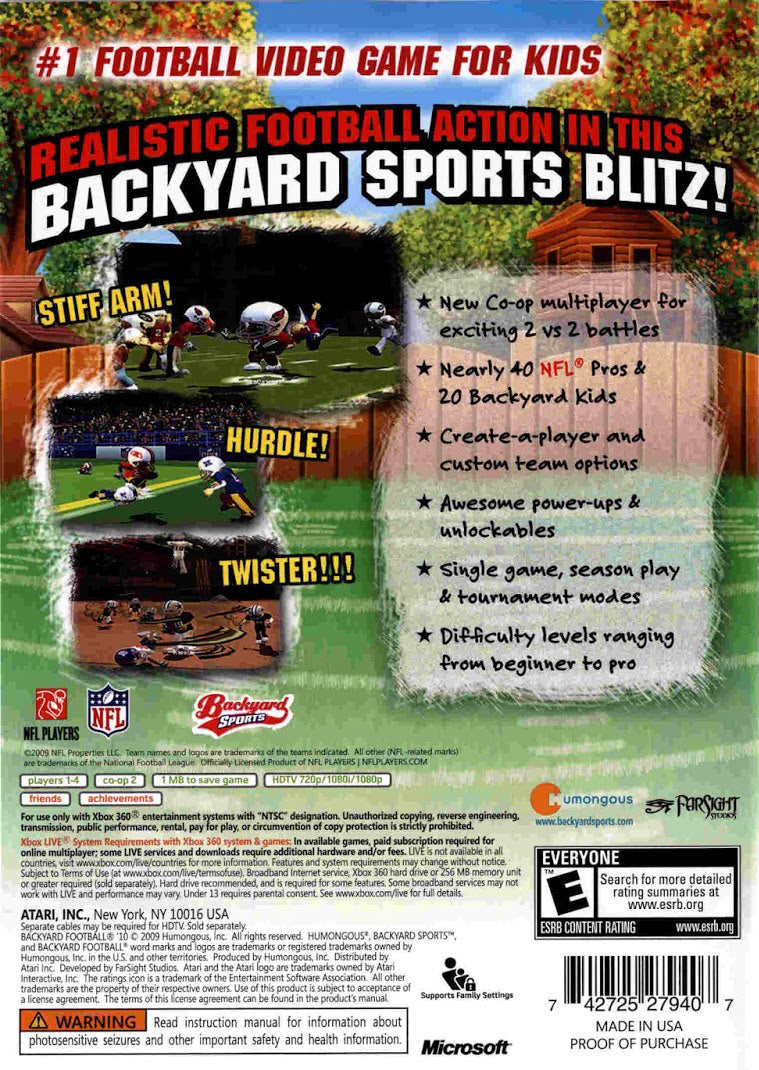 Backyard Football '10 Xbox 360 - Video Game - Used - CaveGamers - Image 2