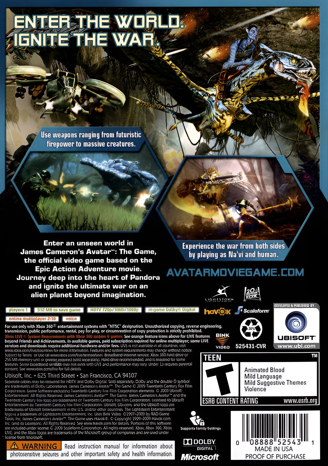 Avatar: The Game Xbox 360 - Video Game - Used - CaveGamers - Image 2