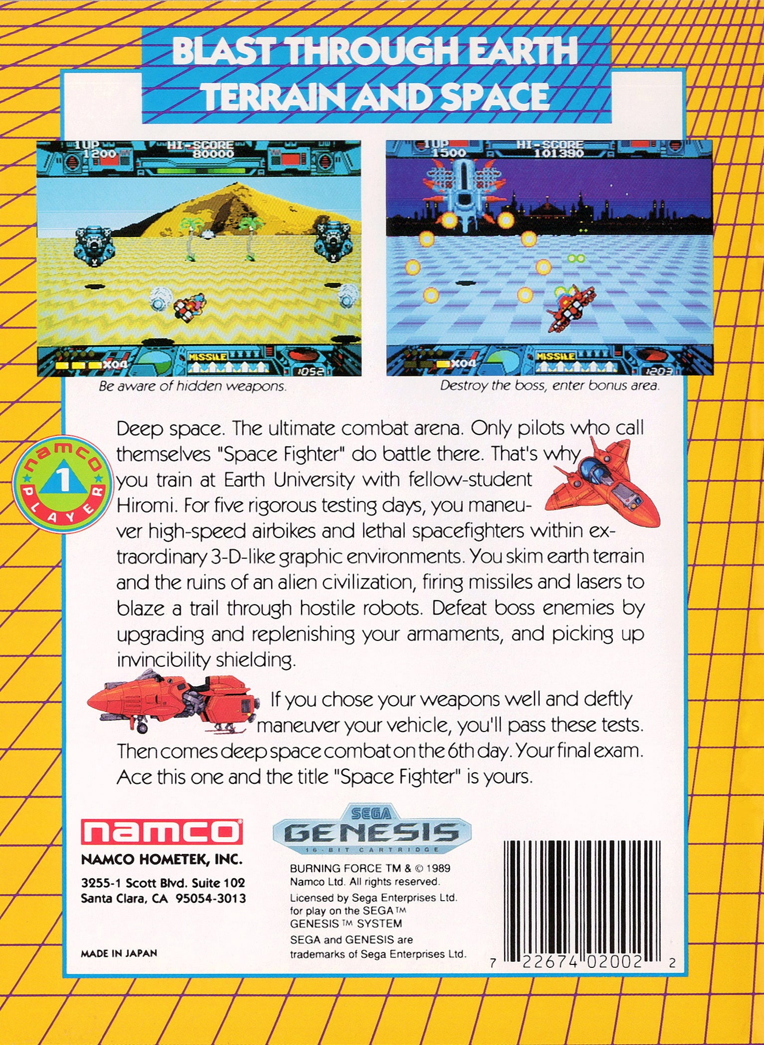 Burning Force Genesis - Video Game - Used - CaveGamers - Image 2