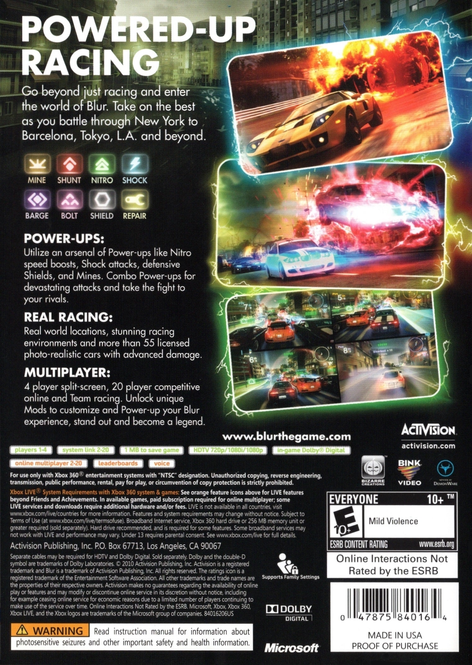 Blur Xbox 360 - Video Game - Used - CaveGamers - Image 2