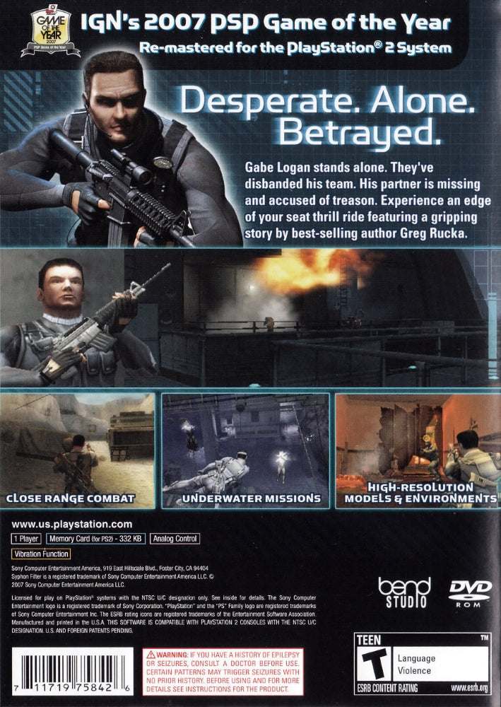 Syphon Filter Logan's Shadow PS2 - Video Game - Used - CaveGamers - Image 2