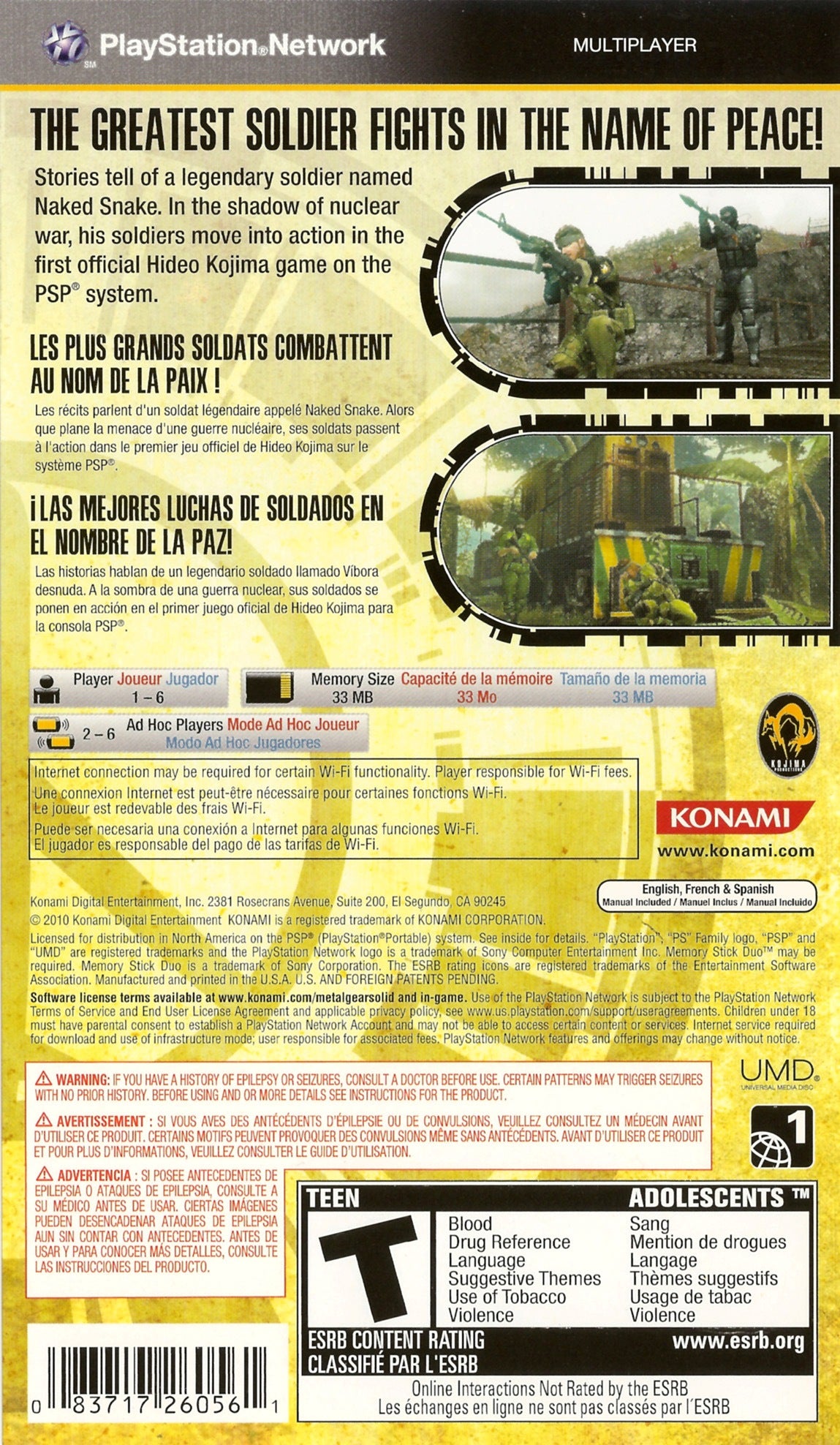 Metal Gear Solid: Peace Walker PSP - Video Game - Used - CaveGamers - Image 2