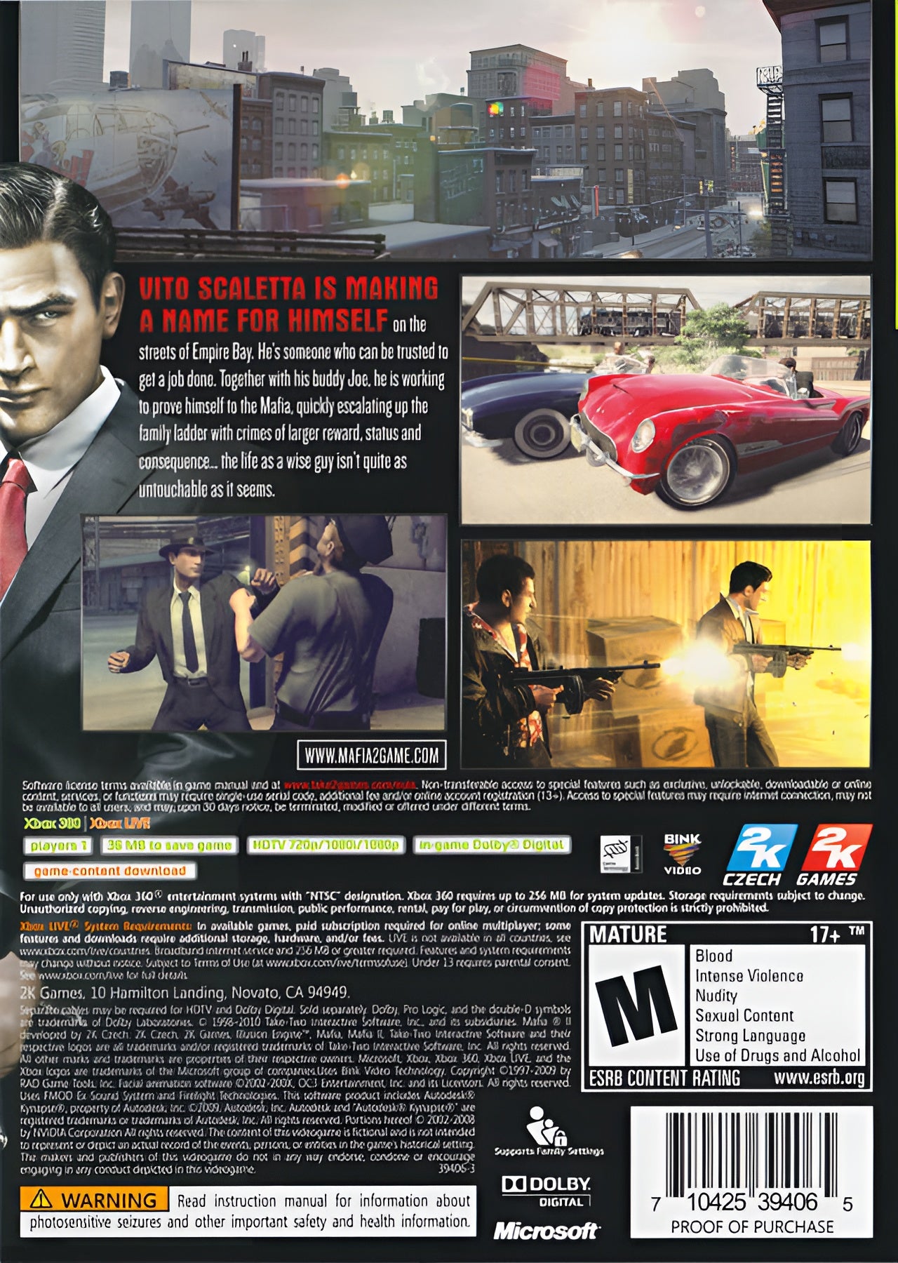 Mafia II Xbox 360 - Video Game - Used - CaveGamers - Image 2