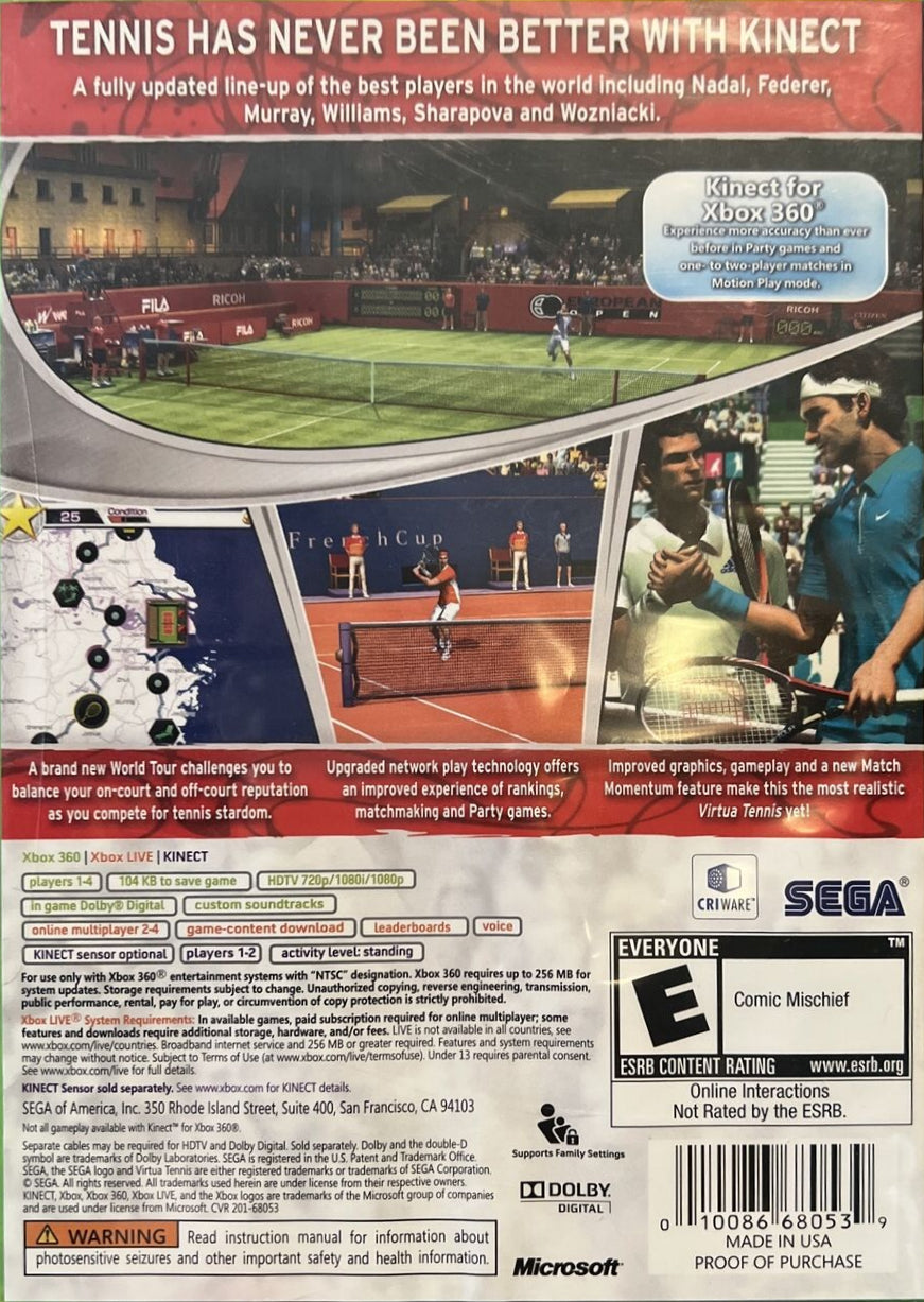 Virtua Tennis 4 Xbox 360 - Video Game - Used - CaveGamers - Image 2