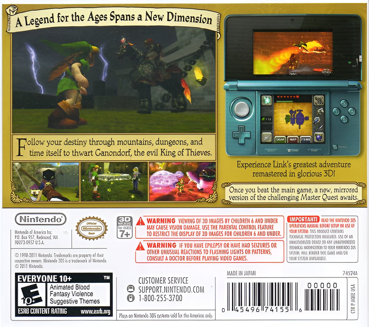 The Legend of Zelda: Ocarina of Time 3D 3DS - Video Game - Used - CaveGamers - Image 2