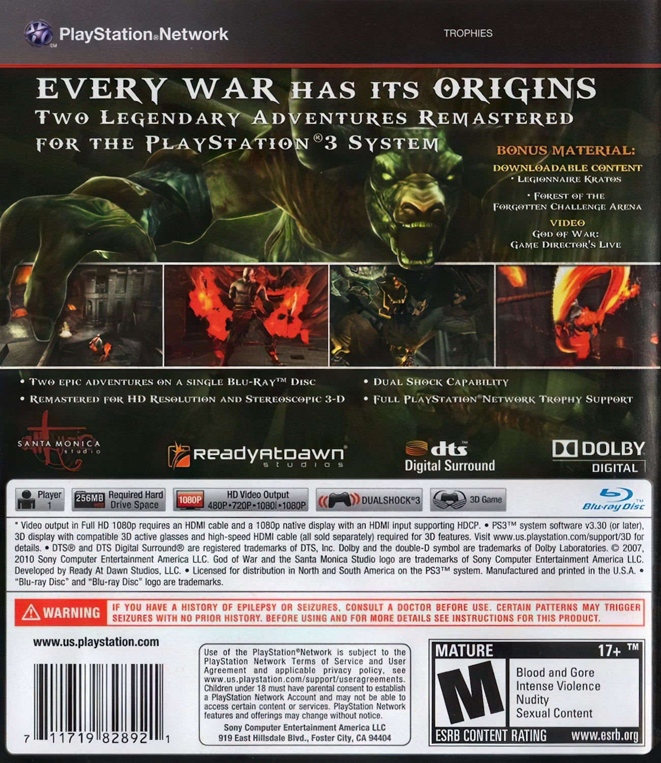 God of War Origins Collection PS3 - Video Game - Used - CaveGamers - Image 2