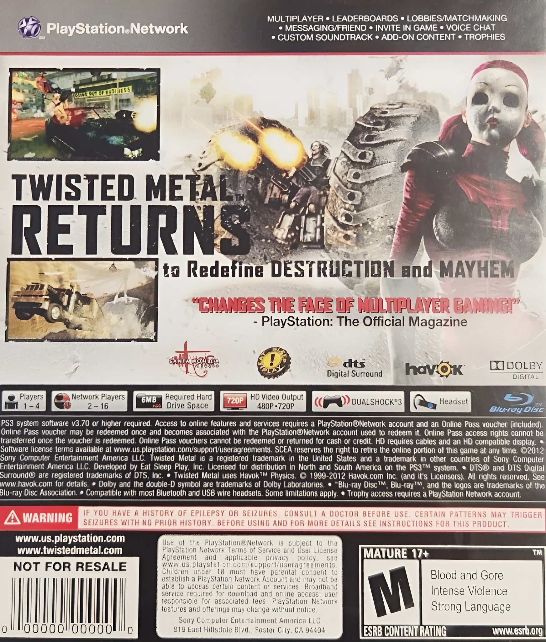 Twisted Metal PS3 - Video Game - Used - CaveGamers - Image 2