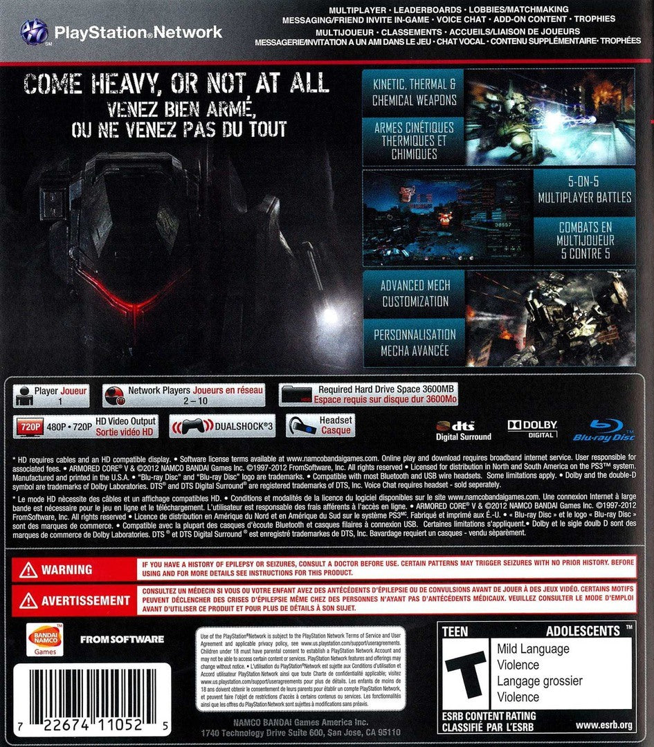 Armored Core V PS3 - Video Game - Used - CaveGamers - Image 2