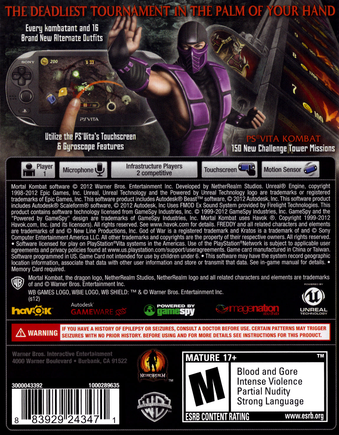 Mortal Kombat PSV - Video Game - Used - CaveGamers - Image 2