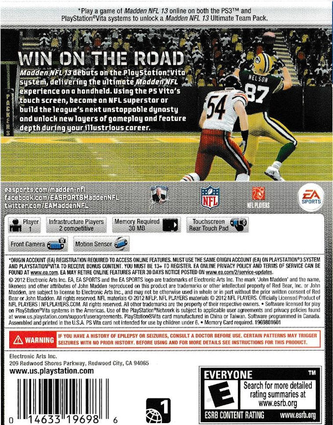 Madden NFL 13 PSV - Video Game - Used - CaveGamers - Image 2