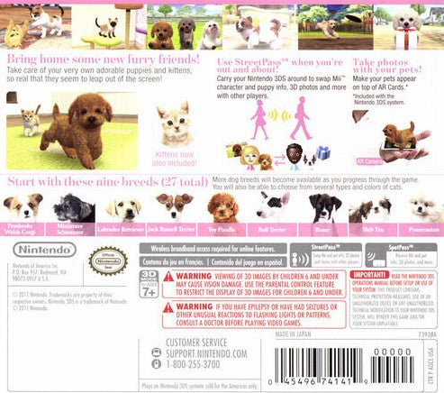 Nintendogs + Cats: Toy Poodle and New Friends 3DS - Video Game - Used - CaveGamers - Image 2