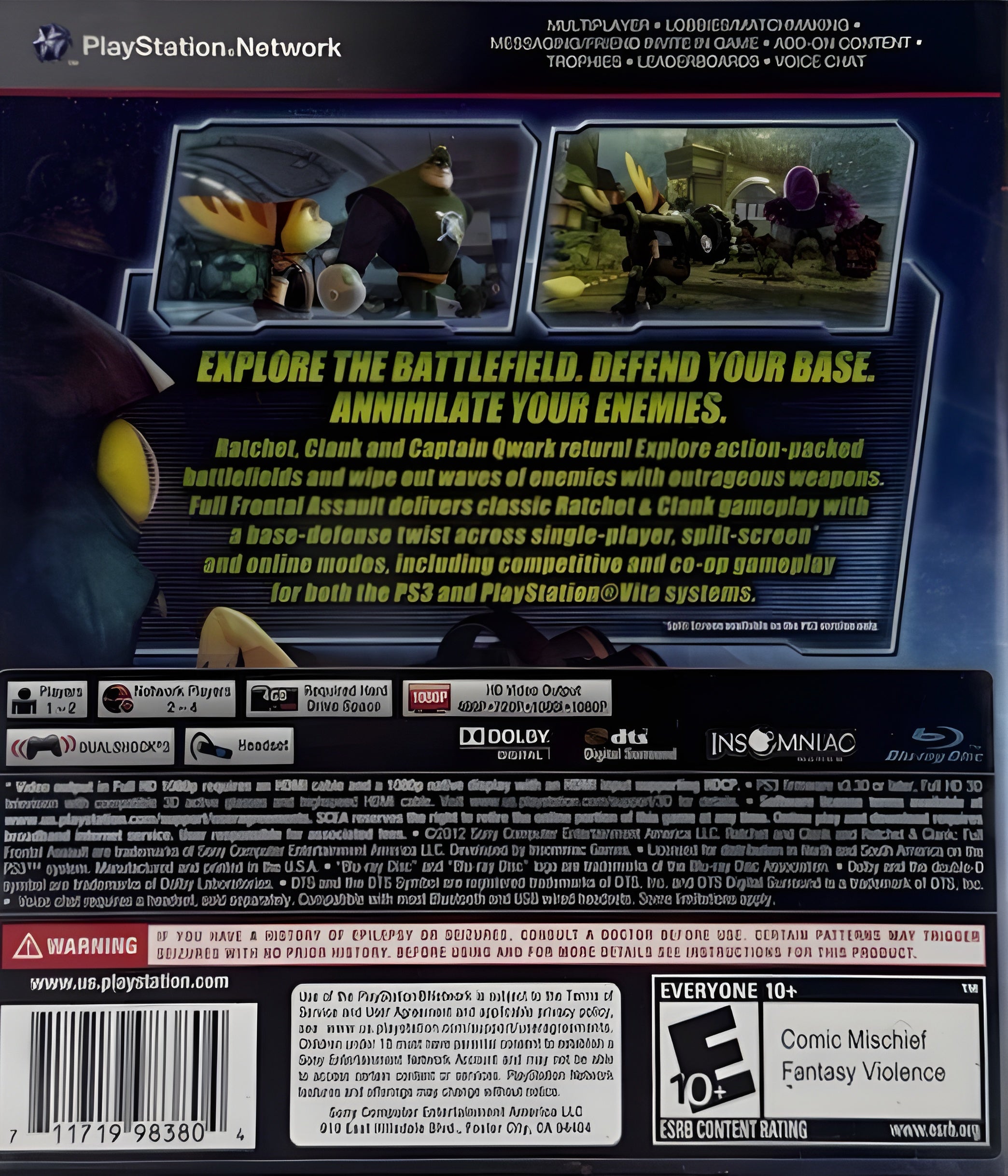 Ratchet & Clank: Full Frontal Assault PS3 - Video Game - Used - CaveGamers - Image 2