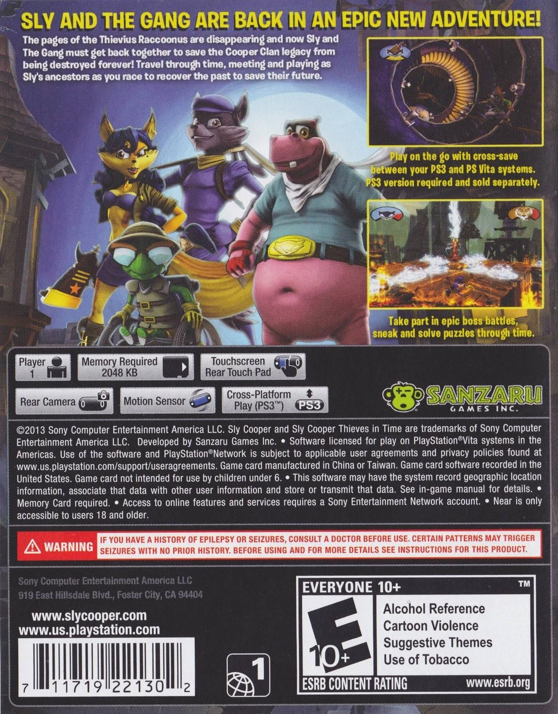 Sly Cooper: Thieves In Time PSV - Video Game - Used - CaveGamers - Image 2