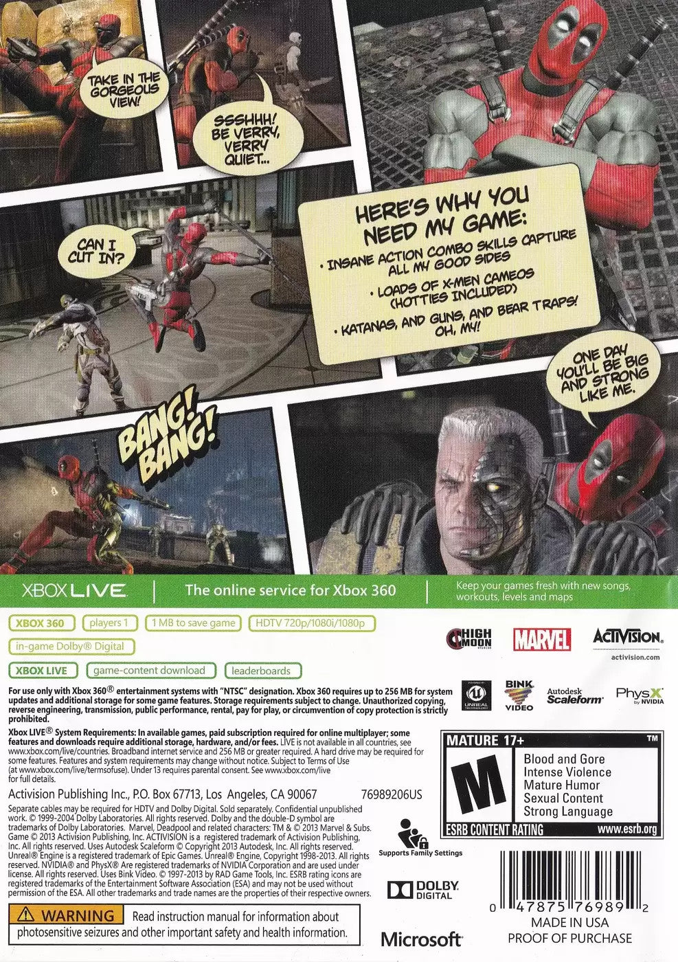 Deadpool Xbox 360 - Video Game - Used - CaveGamers - Image 2