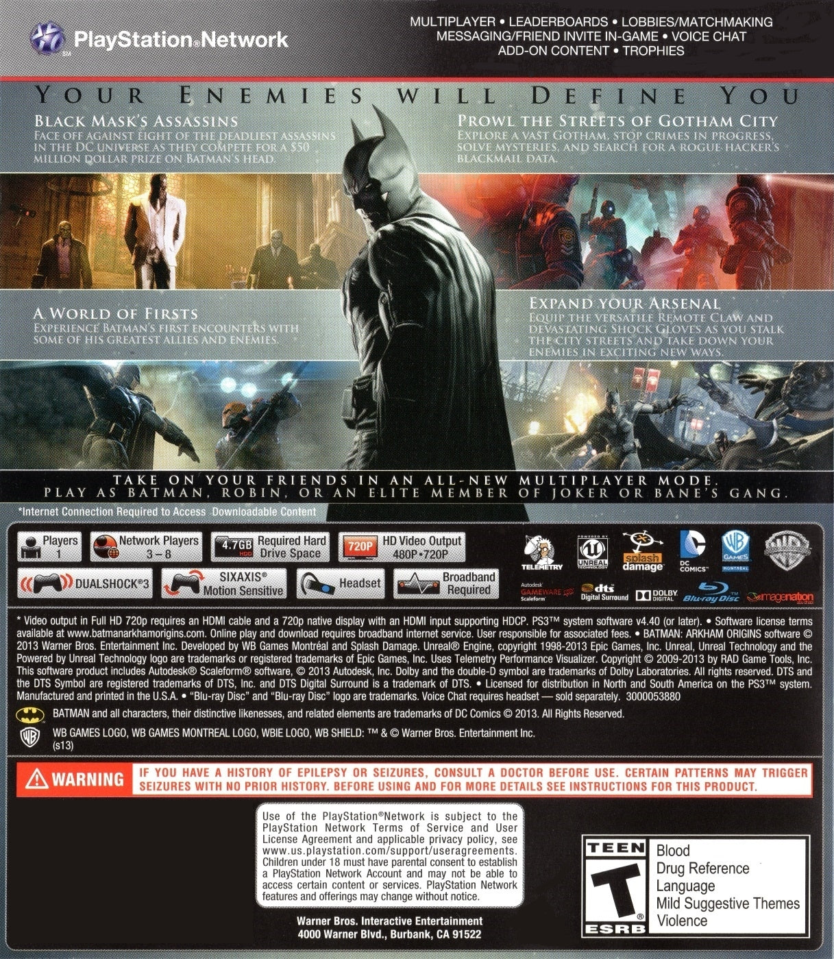 Batman: Arkham Origins PS3 - Video Game - Used - CaveGamers - Image 2