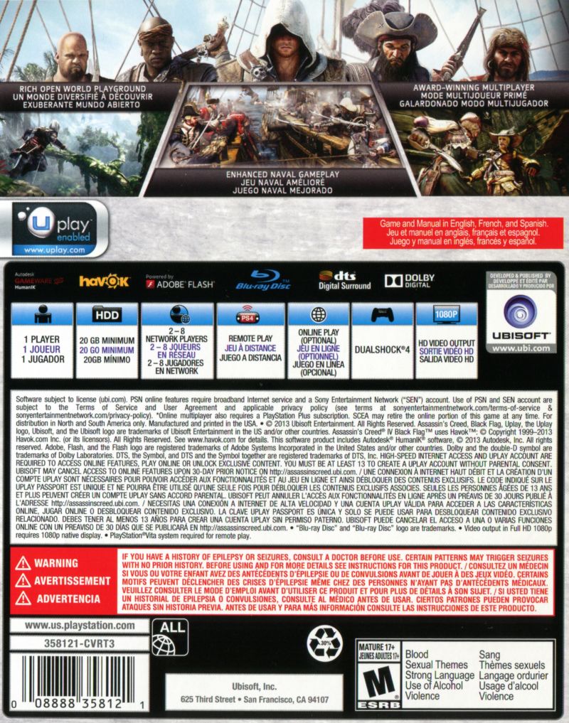 Assassin's Creed IV: Black Flag PS4 - Video Game - Used - CaveGamers - Image 2
