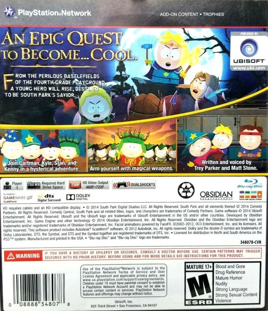 South Park: The Stick of Truth PS3 - Video Game - Used - CaveGamers - Image 2