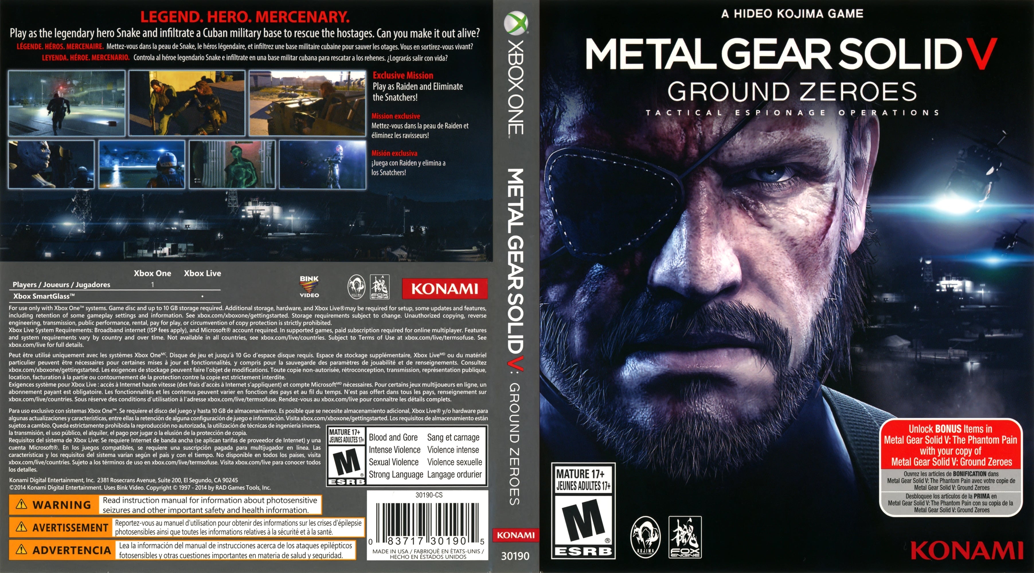 Metal Gear Solid V: Ground Zeroes Xbox One - Video Game - Used - CaveGamers - Image 3