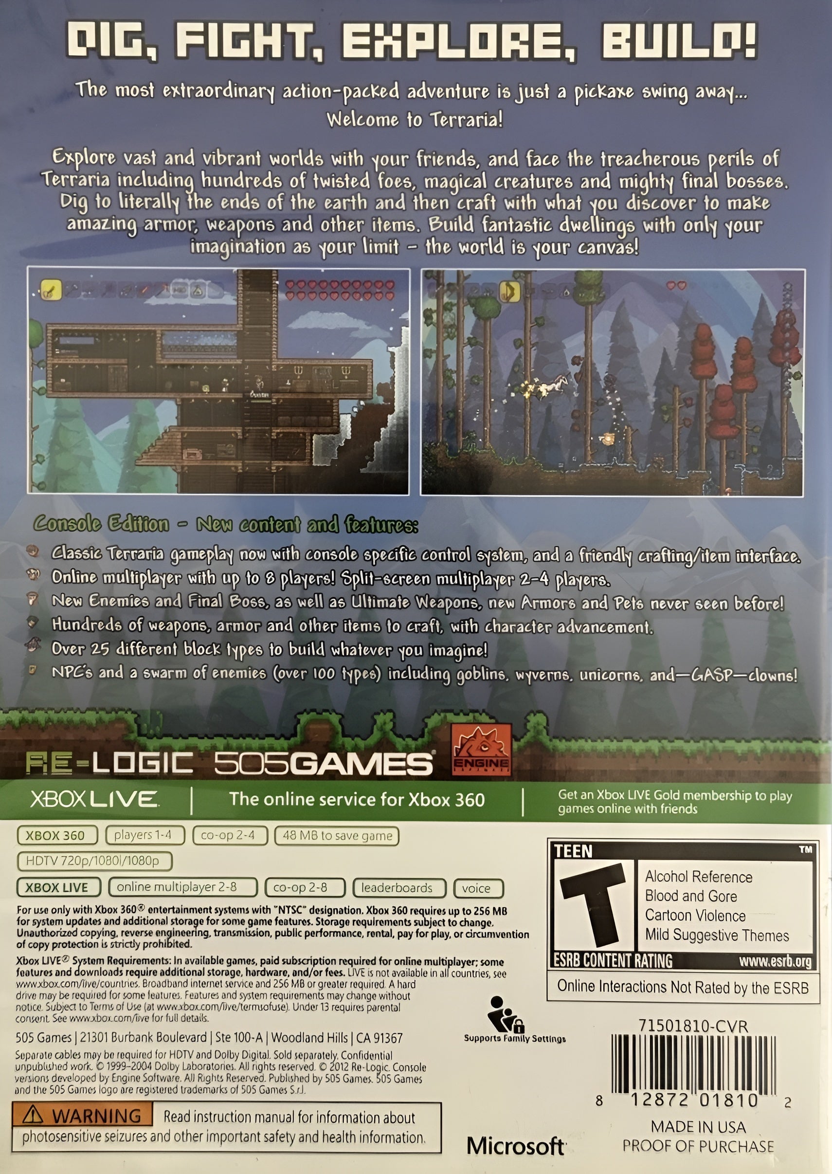 Terraria Xbox 360 - Video Game - Used - CaveGamers - Image 2
