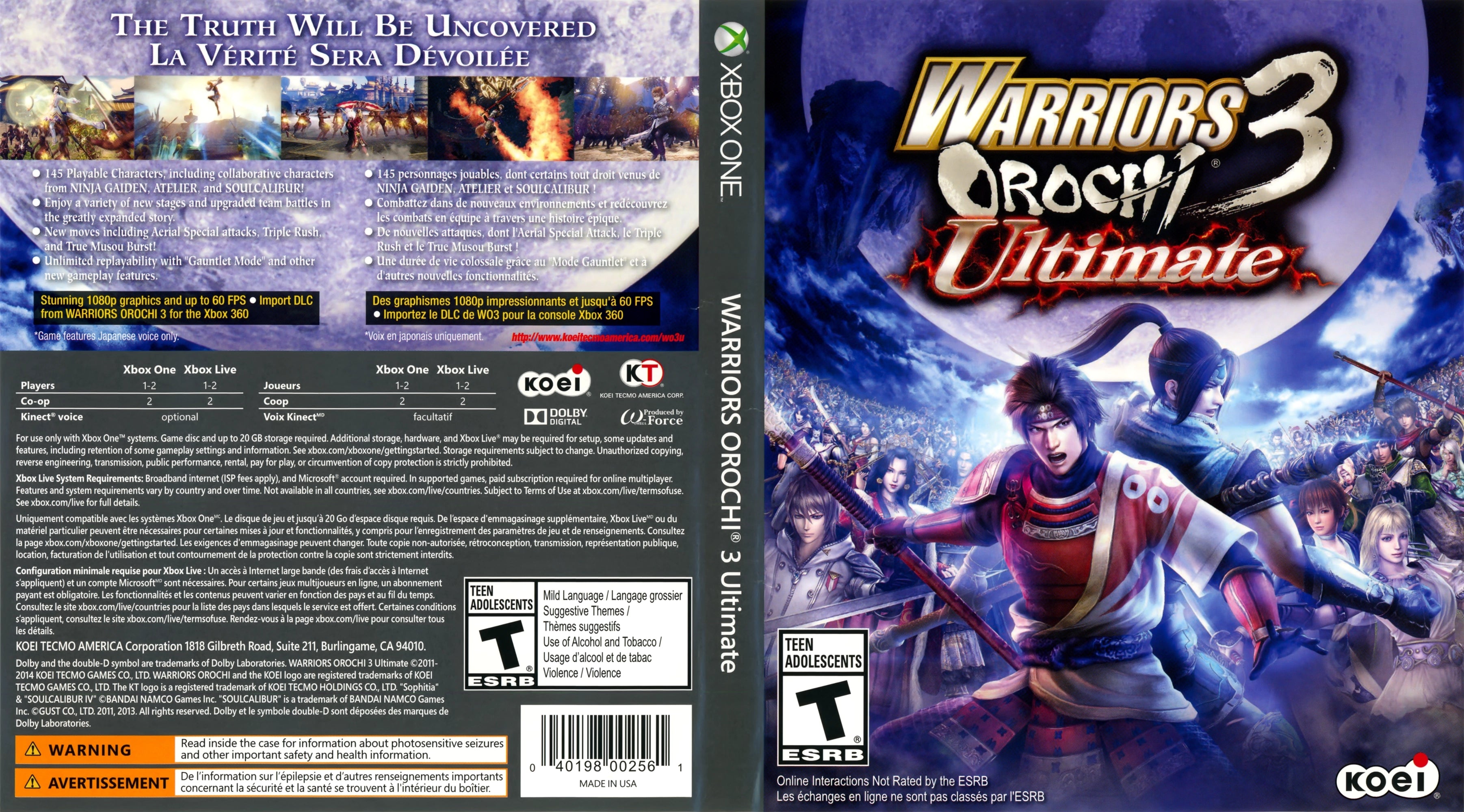 Warriors Orochi 3: Ultimate Xbox One - Video Game - Used - CaveGamers - Image 3
