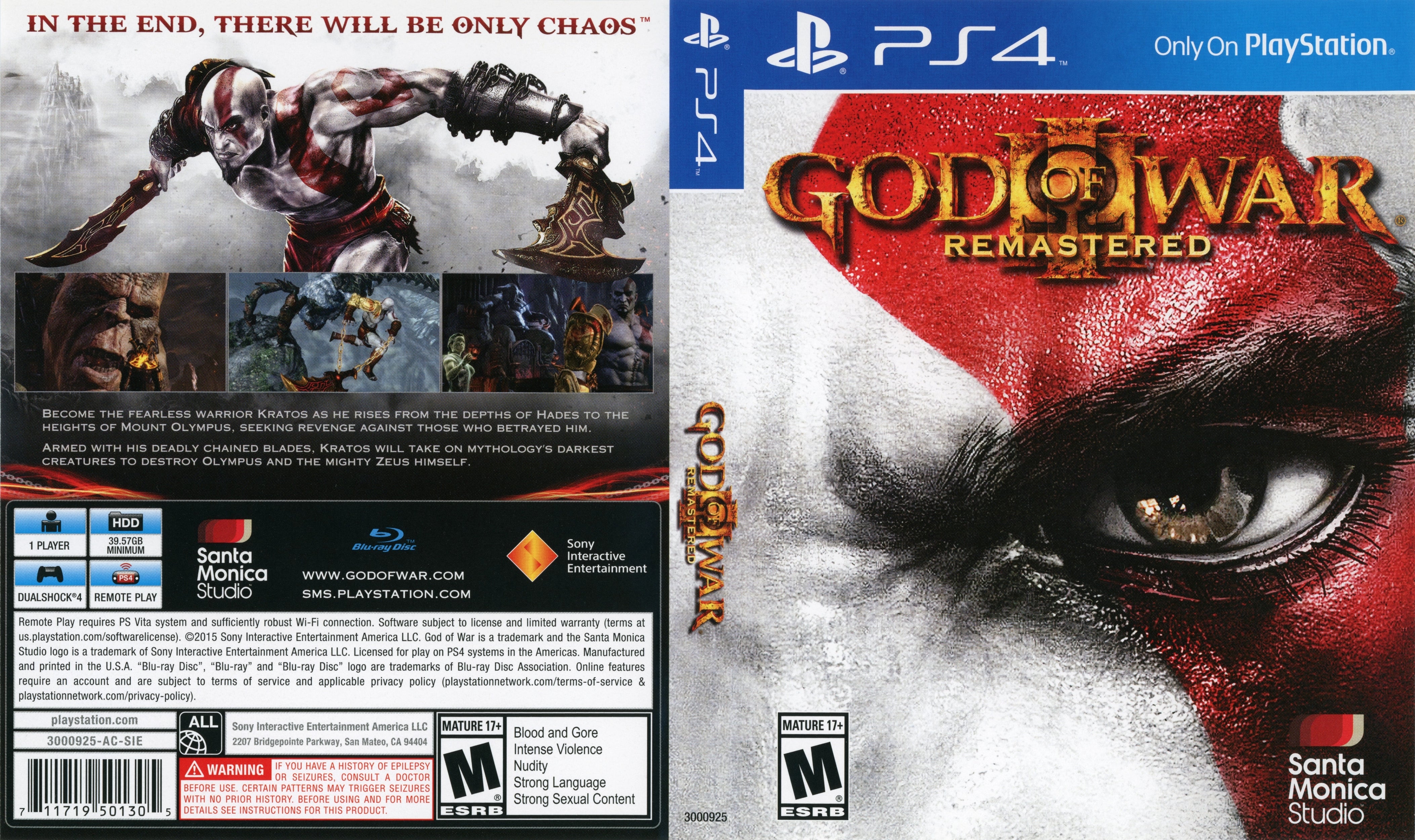 God of War III: Remastered PS4 - Video Game - Used - CaveGamers - Image 4
