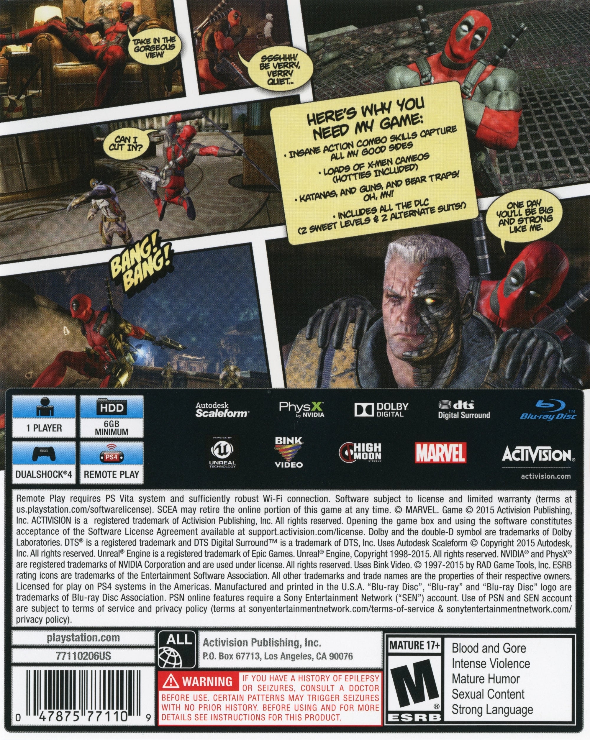 Deadpool PS4 - Video Game - Used - CaveGamers - Image 2