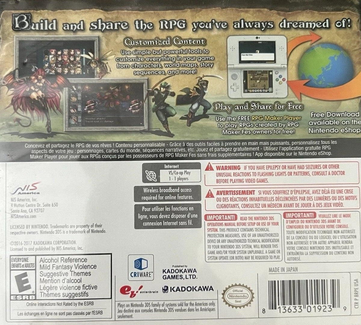 RPG Maker Fes 3DS - Video Game - Used - CaveGamers - Image 2