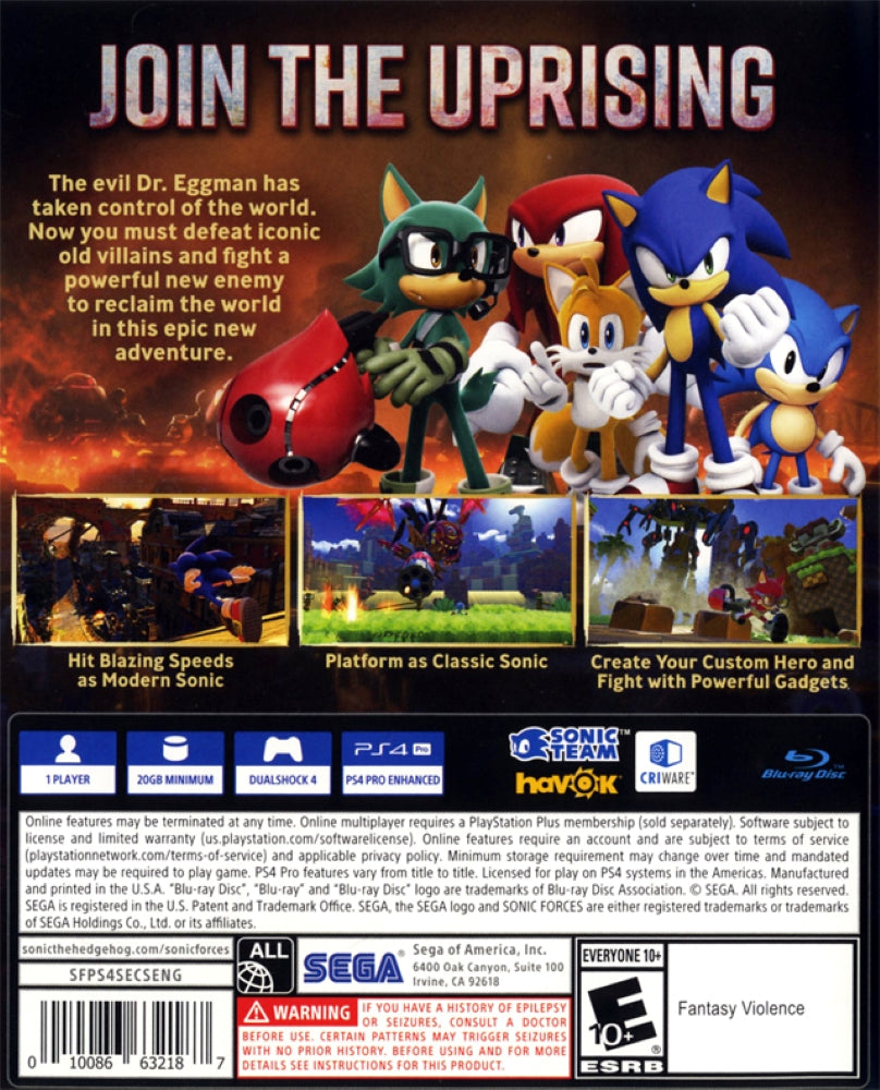 Sonic Forces PS4 - Video Game - Used - CaveGamers - Image 2