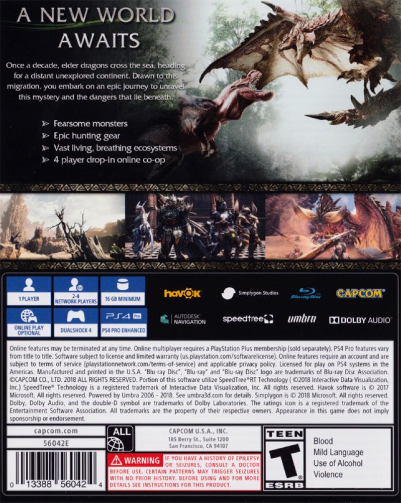 Monster Hunter: World PS4 - Video Game - Used - CaveGamers - Image 2