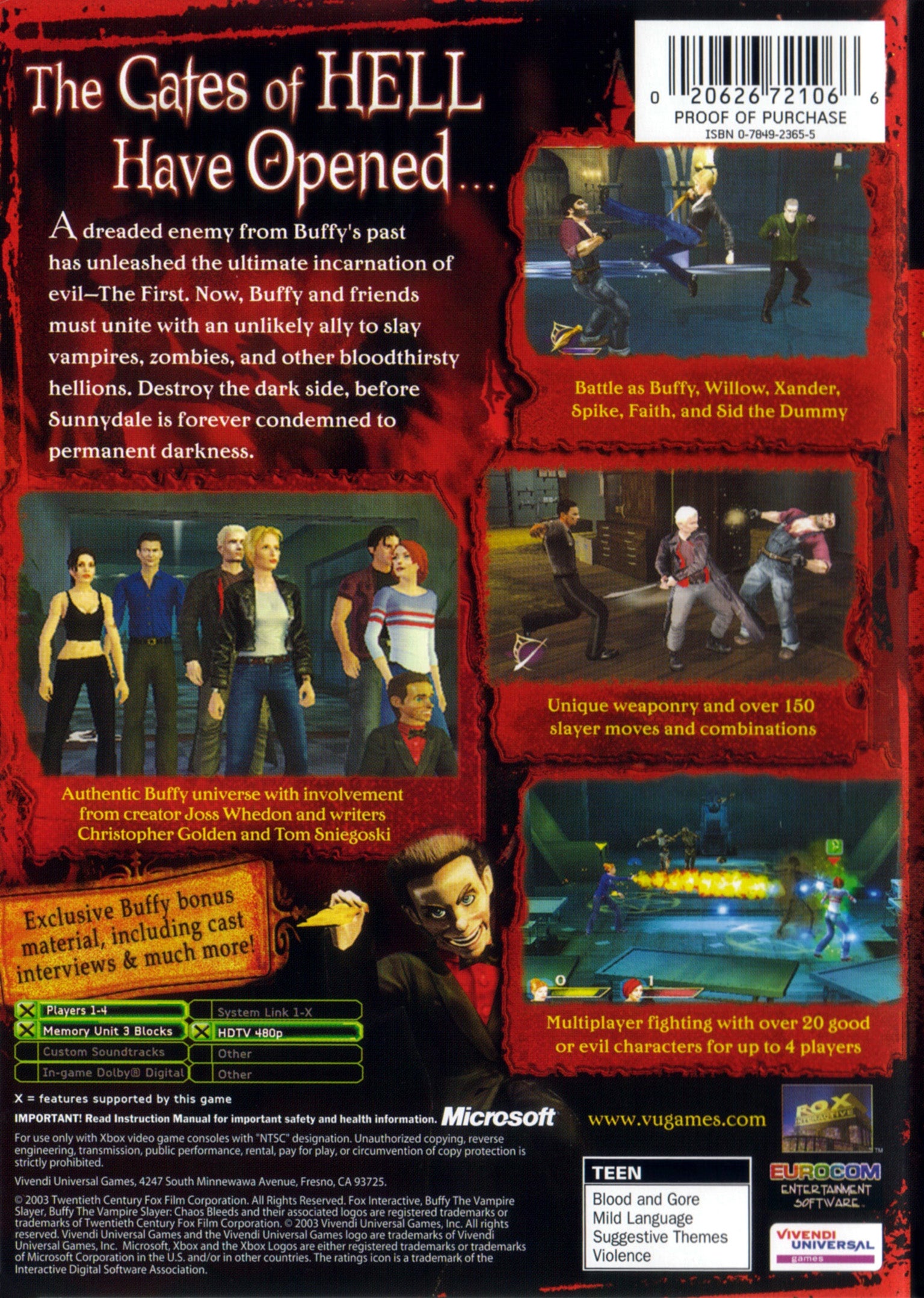 Buffy The Vampire Slayer Xbox - Video Game - Used - CaveGamers